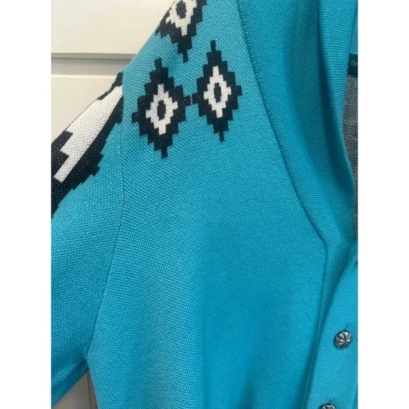 Western cowgirl Sterling Kreek Turquoise Aztec Cardigan Sweater Women's XL boho - Picture 5 of 9